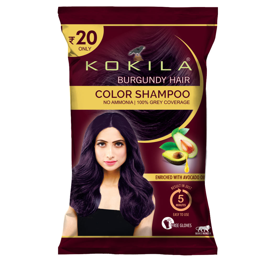 Kokila Burgundy Hair Color Shampoo