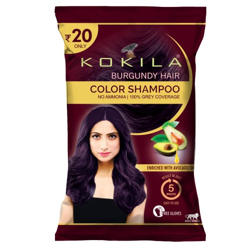 Kokila Burgundy Hair Color Shampoo                           